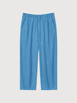 Pantaloni da donna in Tencel con coulisse, blu scuro lavato | Mazine