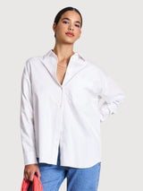 Marmo White Oversized Woman Blouse | Jan N June