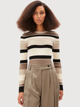 Sweater Alaania College Stripe Sand | Armendangels