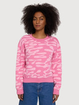 Pullover Abstract Jacquard Woman Pink | Mazine