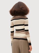 Sweater Alaania College Stripe Sand | Armedangels