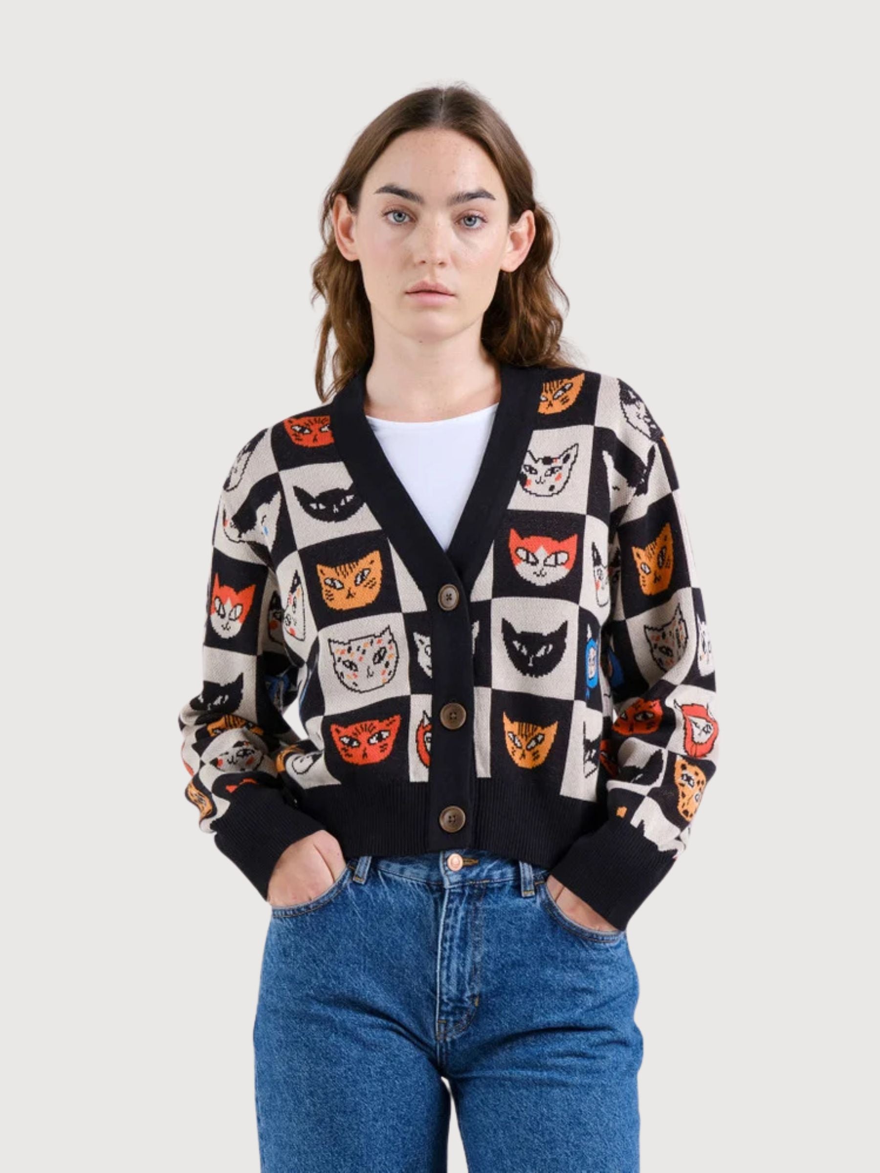 Cardigan Kanan Cat Bingo Black Woman | Dedicated