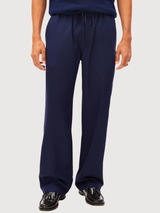 Lino Pantaloni Loukaa Blu scuro tinto | Armedangels