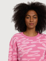 Pullover Abstract Jacquard Woman Pink | Mazine