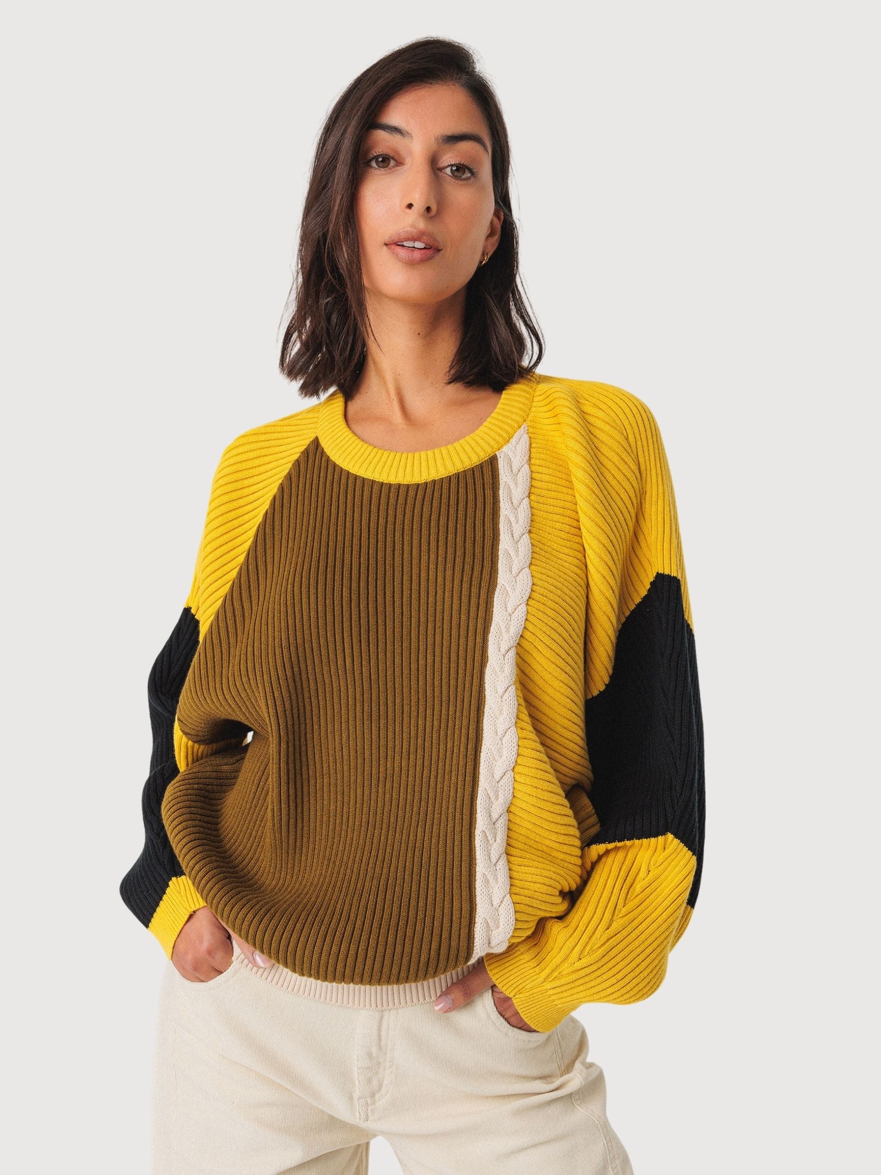 Sweatshirt Balene Yellow Gots Cotton Woman | Skfk