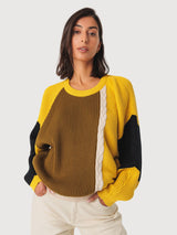 Sweatshirt Balene Yellow Gots Cotton Woman | Skfk