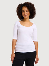 Half-Sleeved Shirt White in Organic Cotton | Lanius