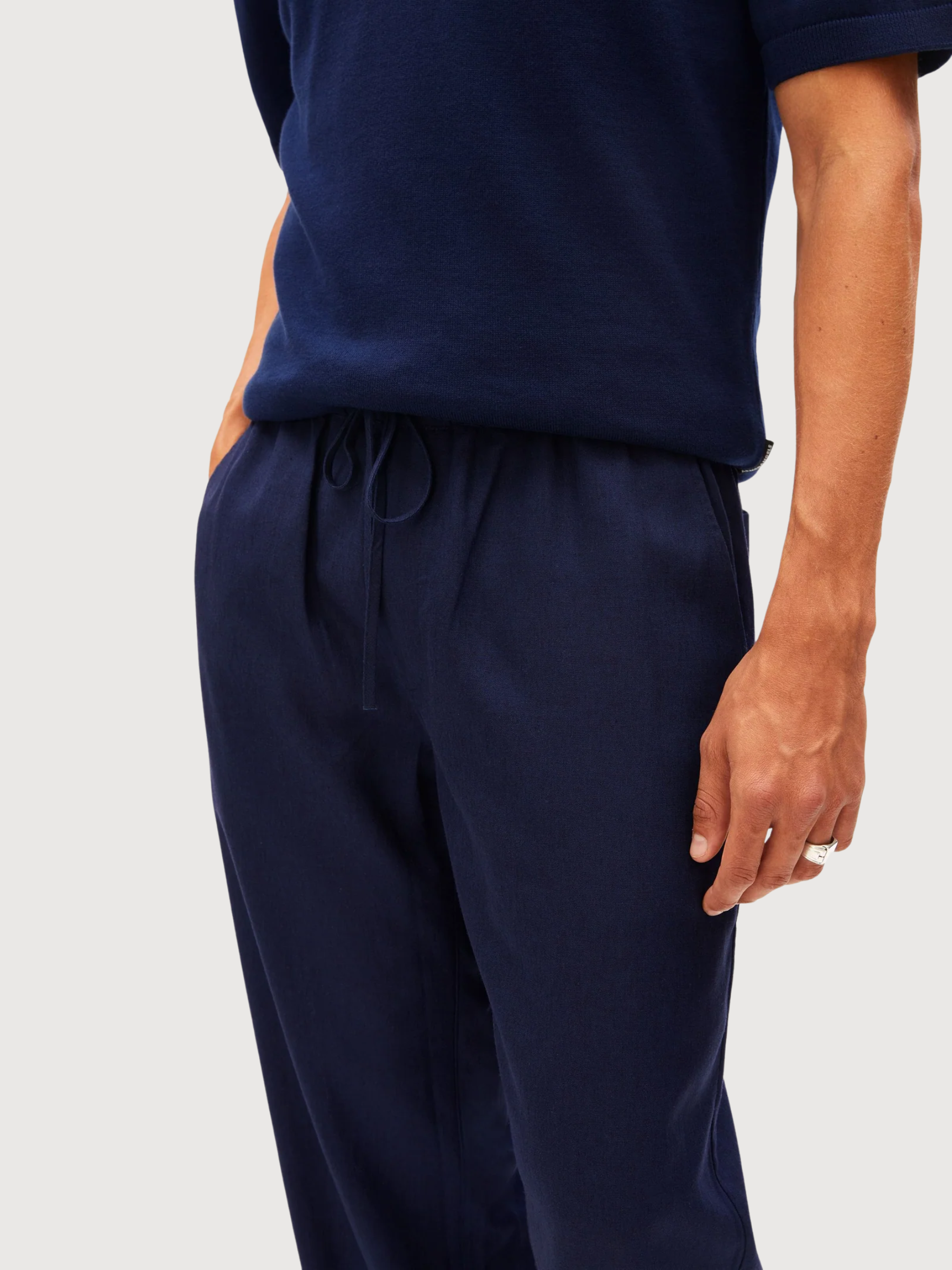 Lino Pant Loukaa Tinted Navy | Armedangels