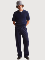 Lino Pantaloni Loukaa Blu scuro tinto | Armedangels