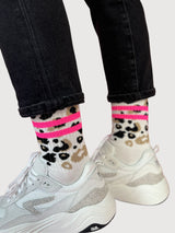 Socks Animal Glitter Leo Allover Pink | Ooley