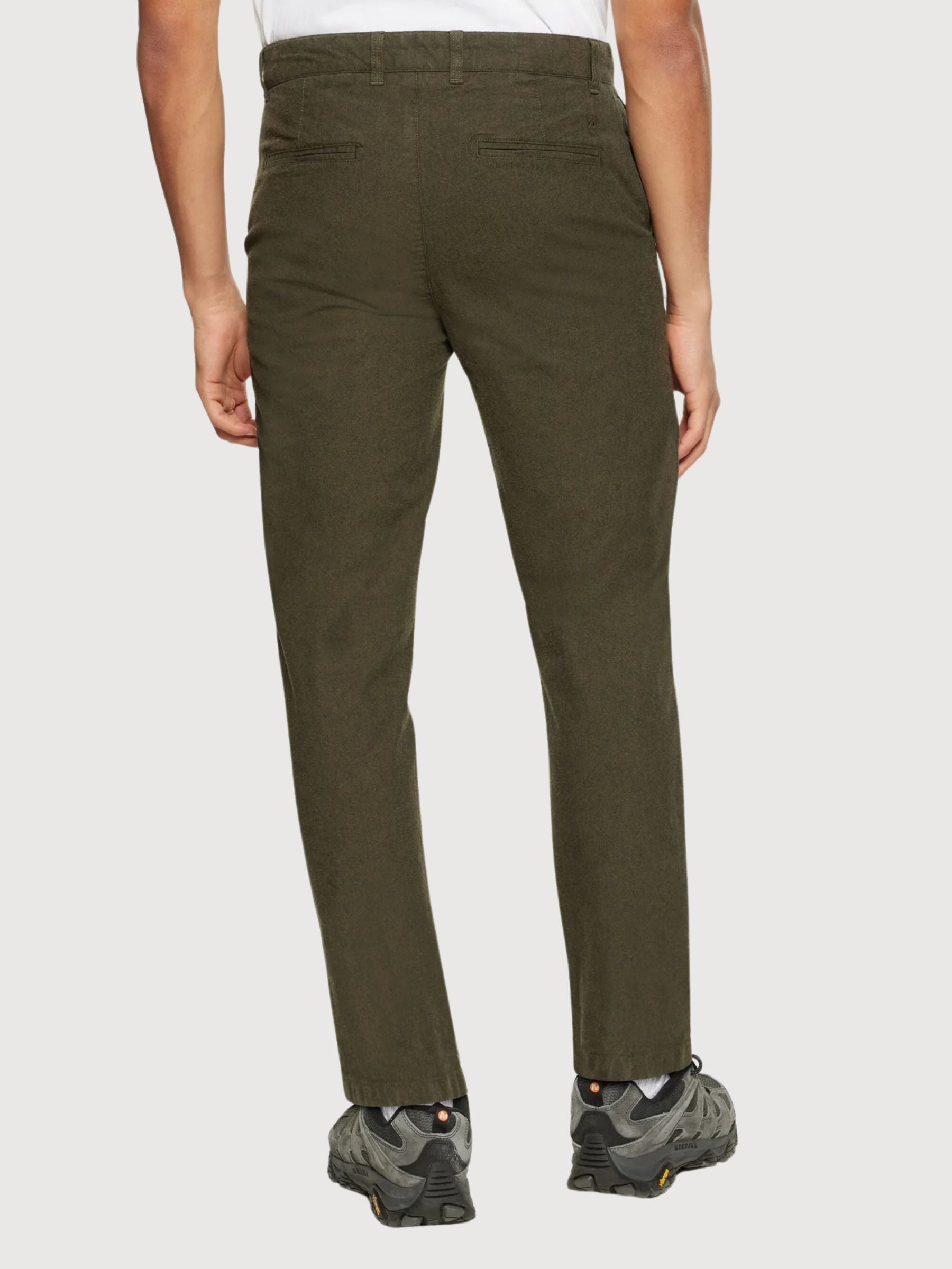 Pantaloni Chino Flanella Verde Oliva Uomo | Knowledge Cotton Apparel