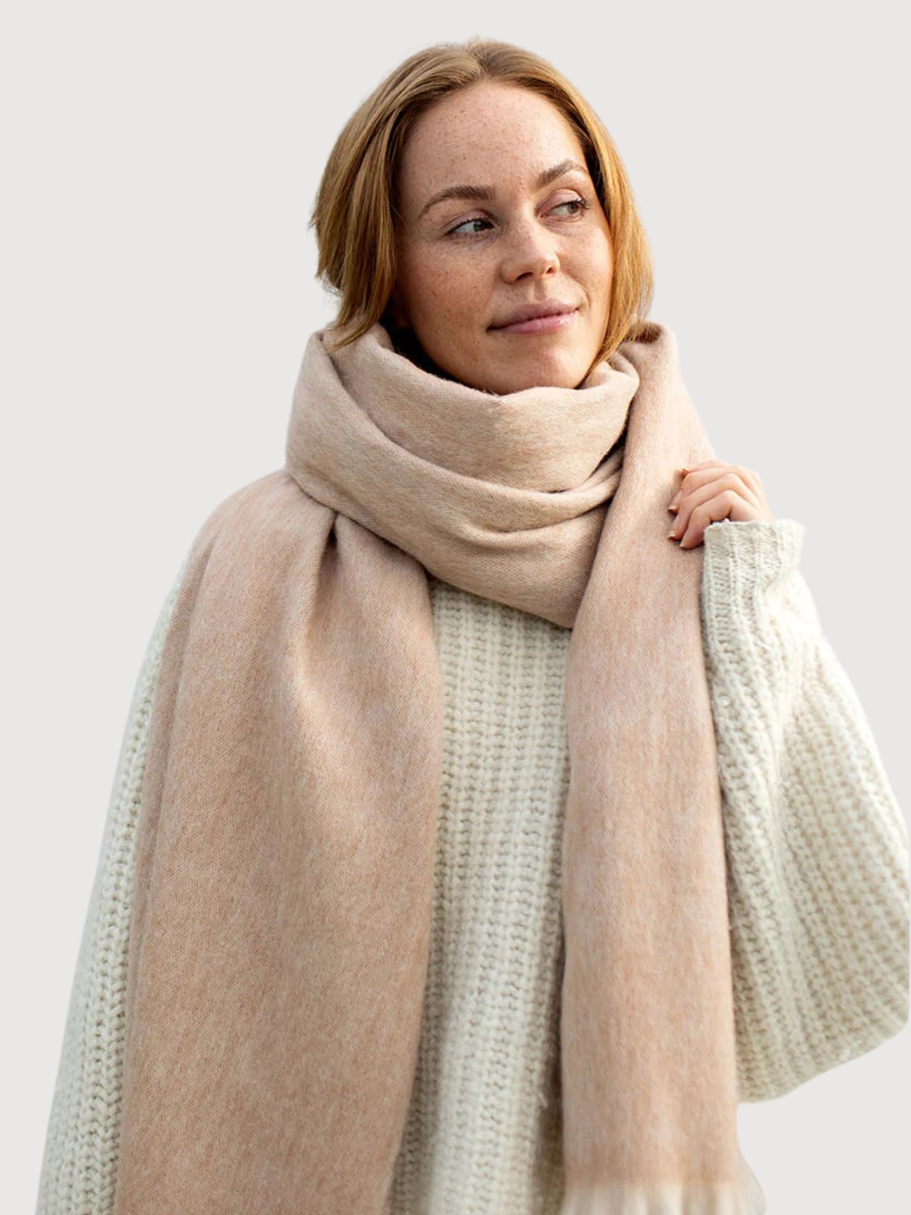 Alpaca Scarf Brushed Solid Blush | Bufandy