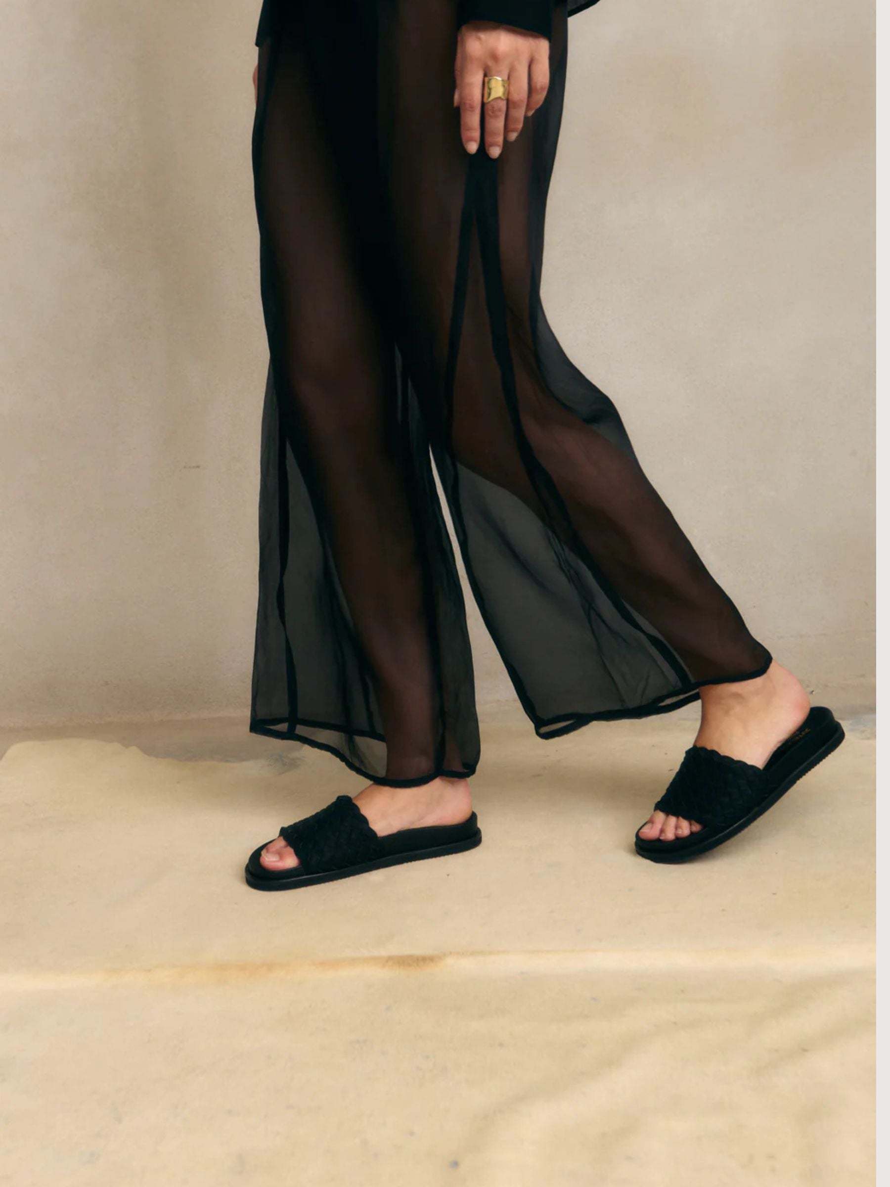 HILMA BRAIDED CHUNKY SANDALS BLACK | Jutelaune