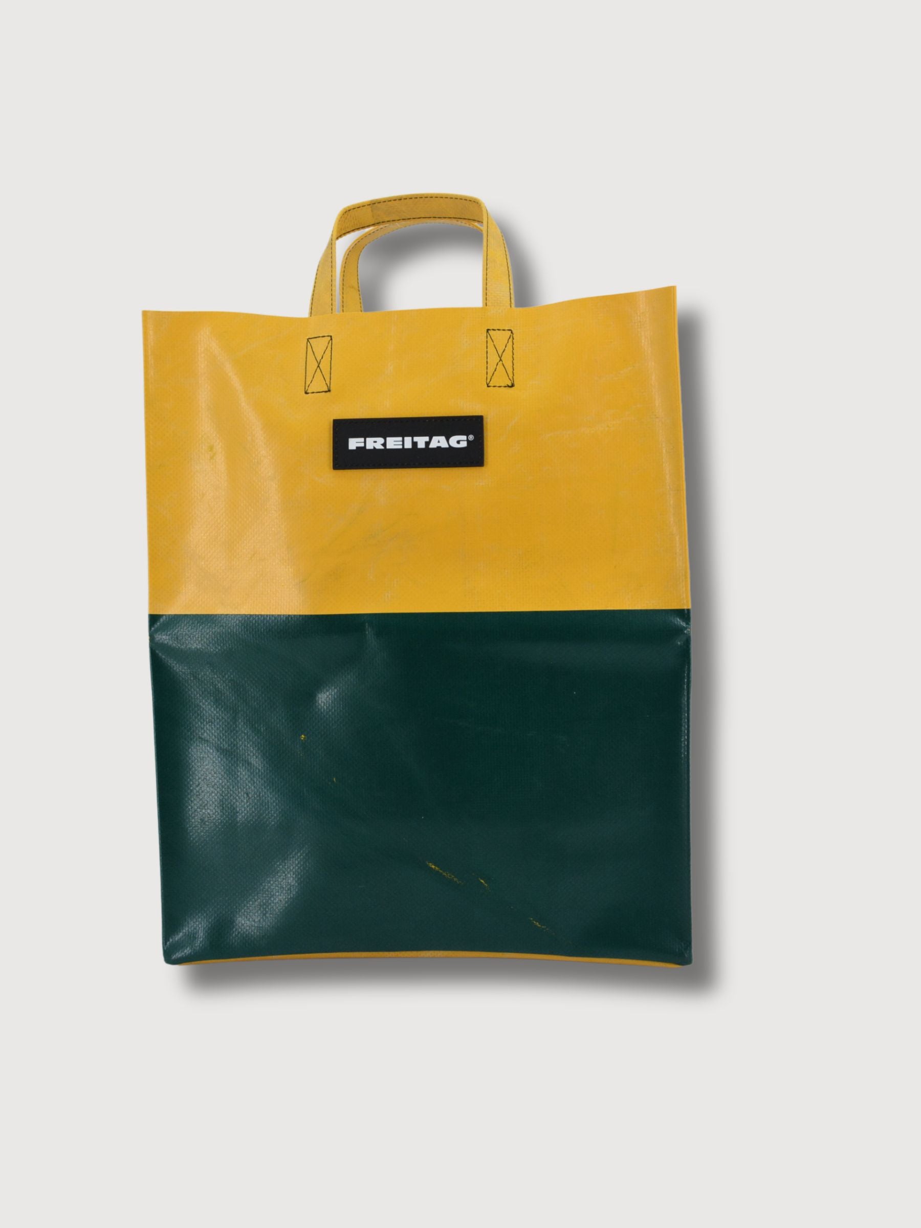 Miami Vice Shoppers Bag Green/Yellow In Used Truck Tarps | Freitag