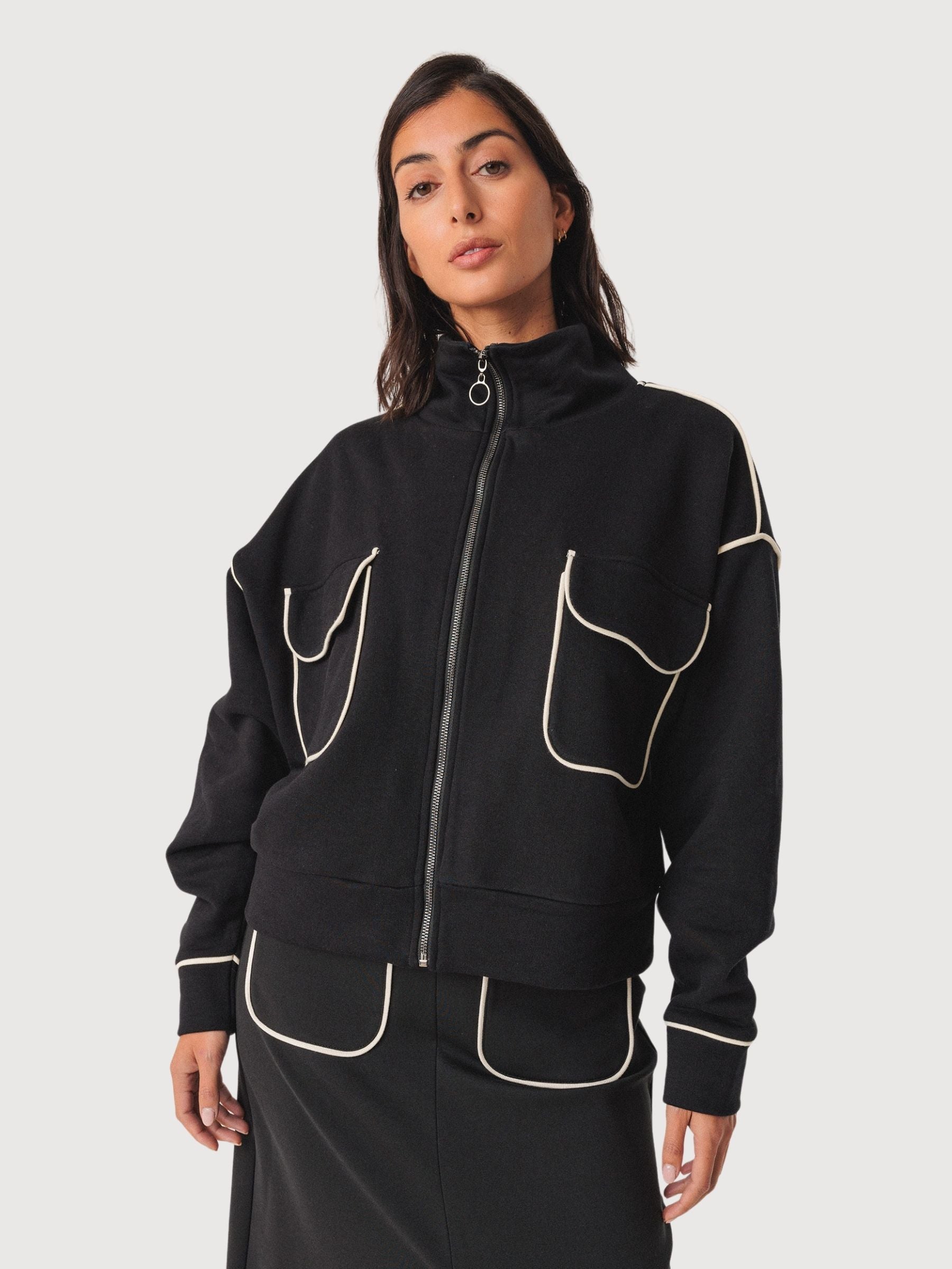 Sweatshirt Ianire Gots Baumwolle Schwarz Damen | Skfk