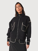 Sweatshirt Ianire Gots Cotton Black Woman | Skfk