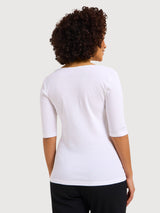 Half-Sleeved Shirt White in Organic Cotton | Lanius