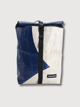 Backpack F155 Clapton Dark Blue & White In Used Truck Tarps | Freitag