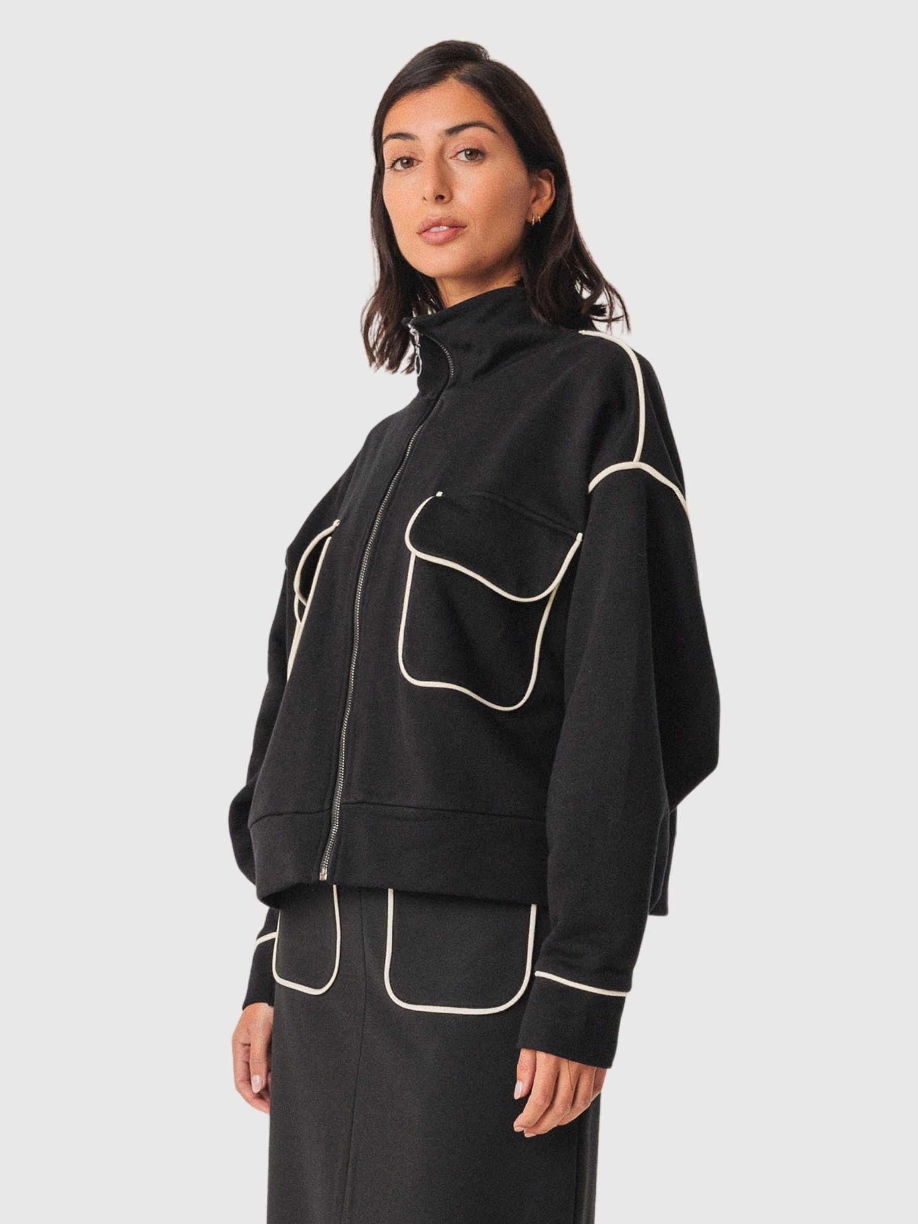 Sweatshirt Ianire Gots Baumwolle Schwarz Damen | Skfk