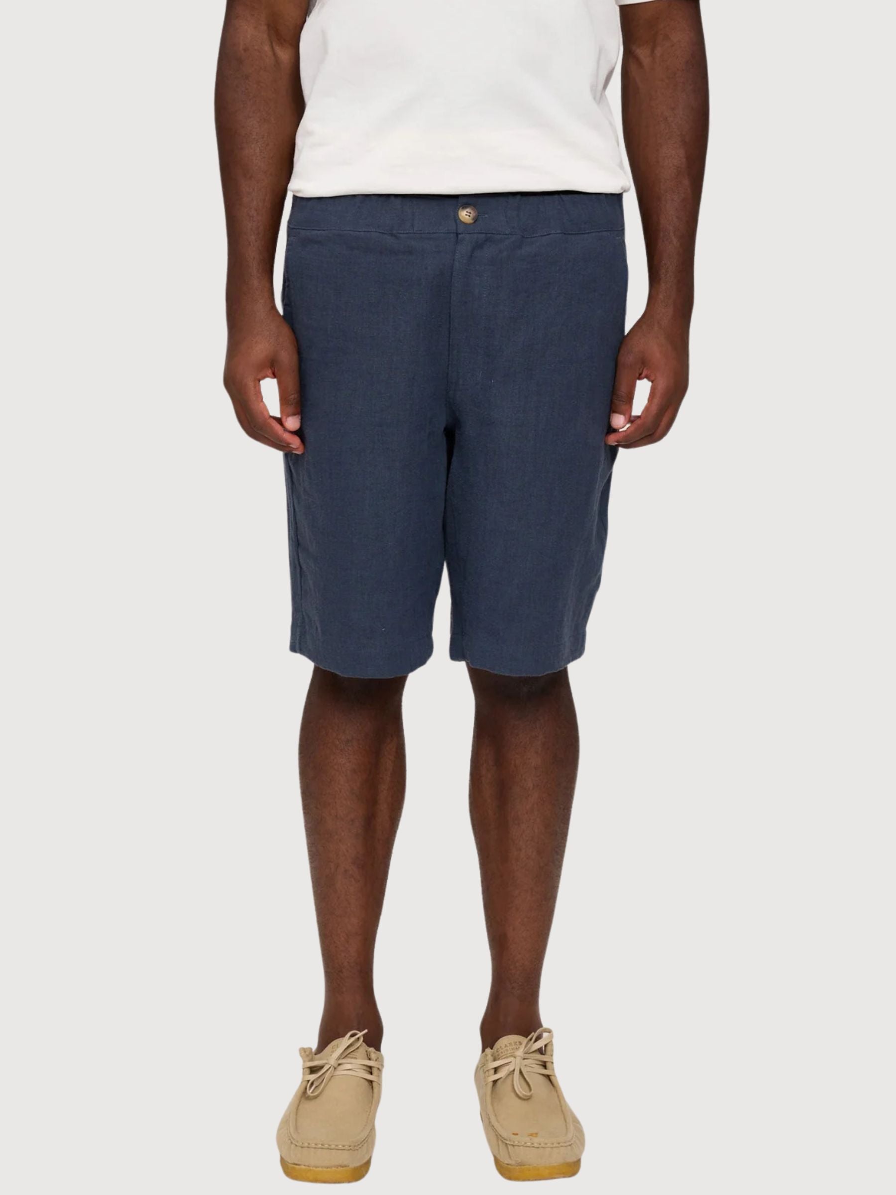 Shorts Regular Linen Man Ink Blue | Mazine