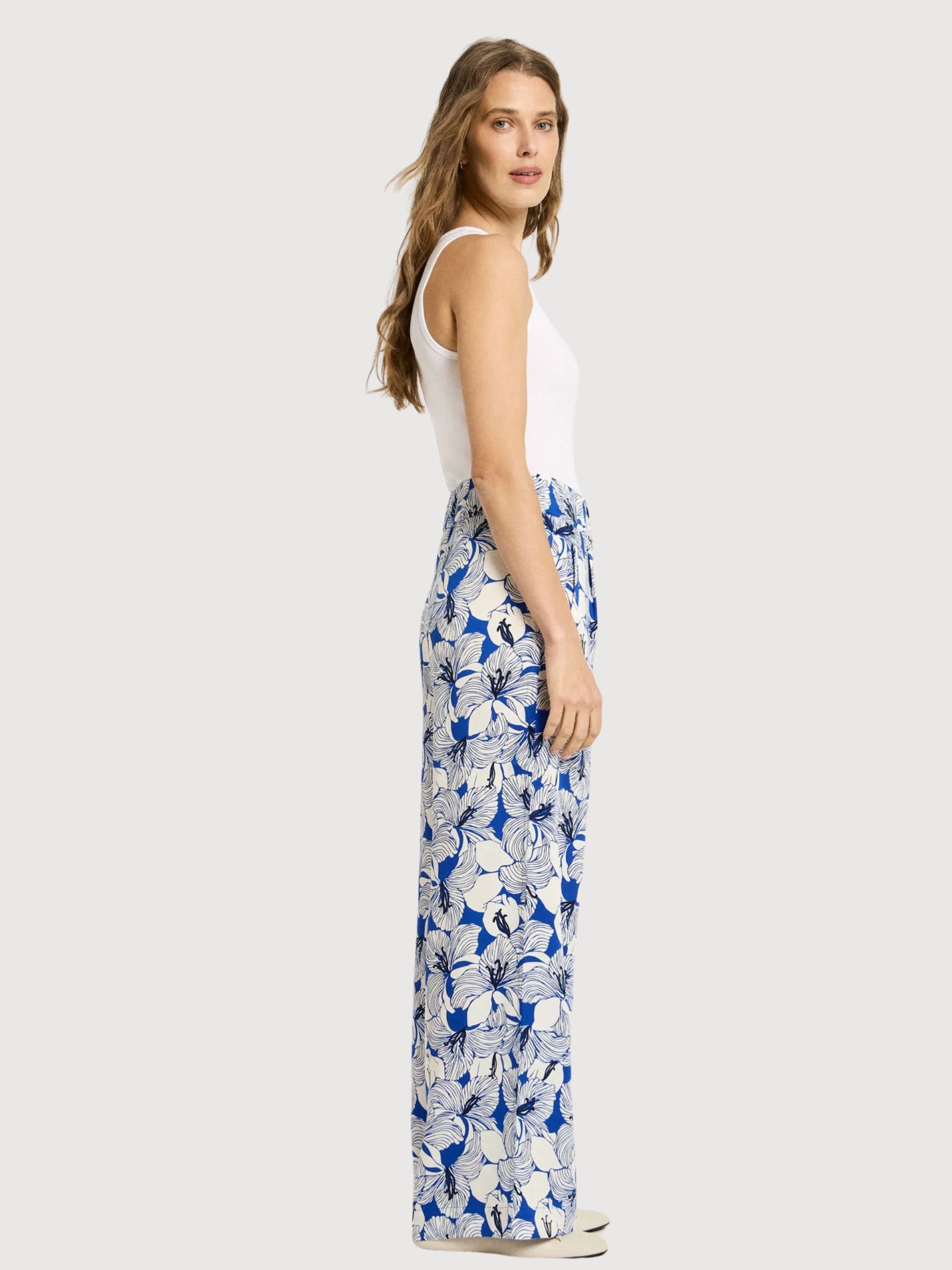 Hose WideLeg Print Bloom Lapis Lyocell | LANIUS