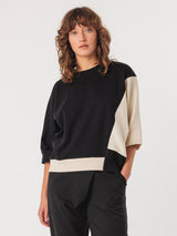 T-Shirt Aloria Black Gots Cotton Woman | Skfk