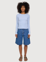 Longsleeve Babylock Hems Woman Cloud Blue | Mazine