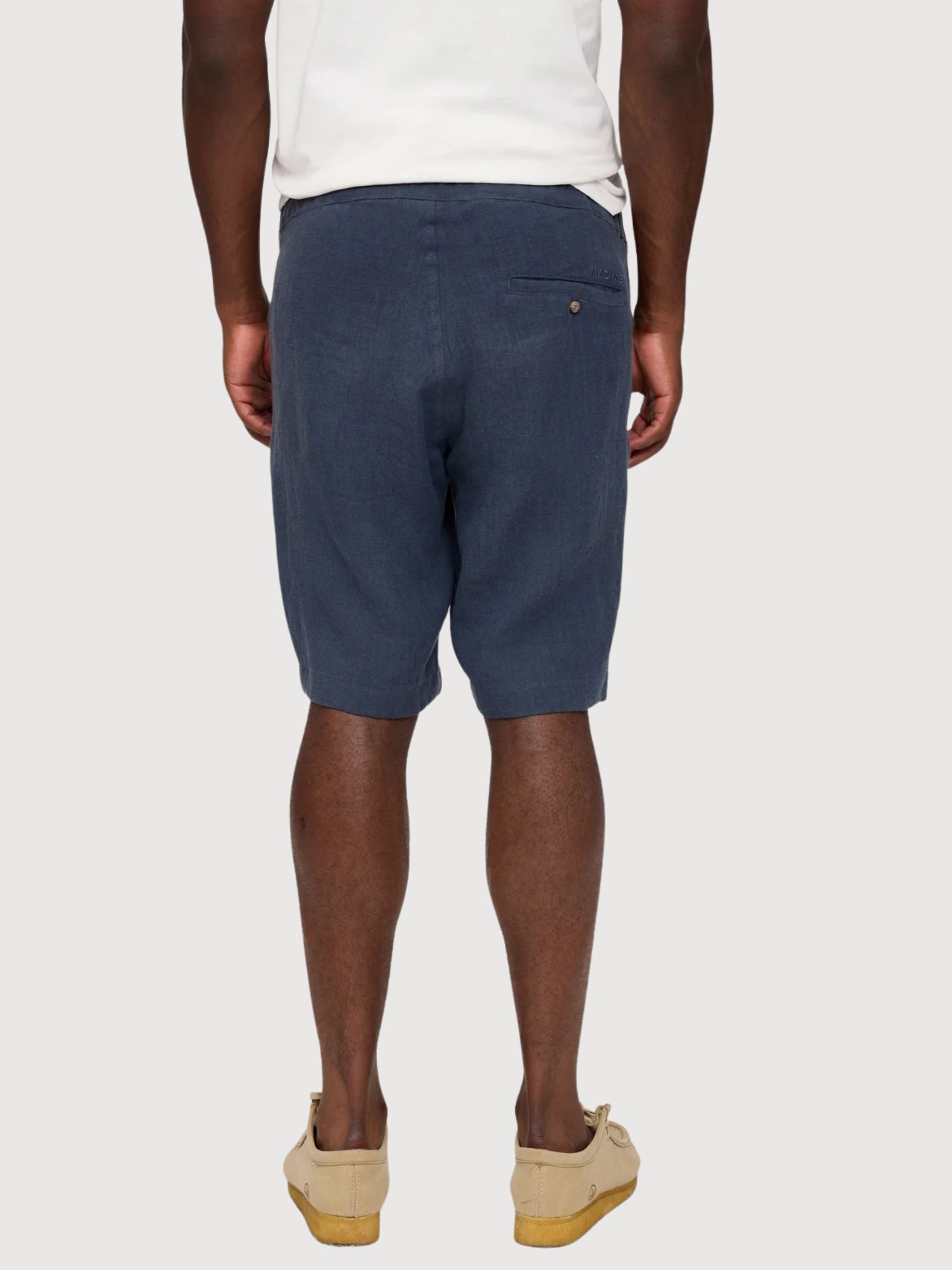 Shorts Regular Linen Man Ink Blue | Mazine