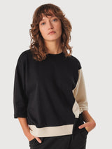 T-Shirt Aloria Black Gots Cotton Woman | Skfk