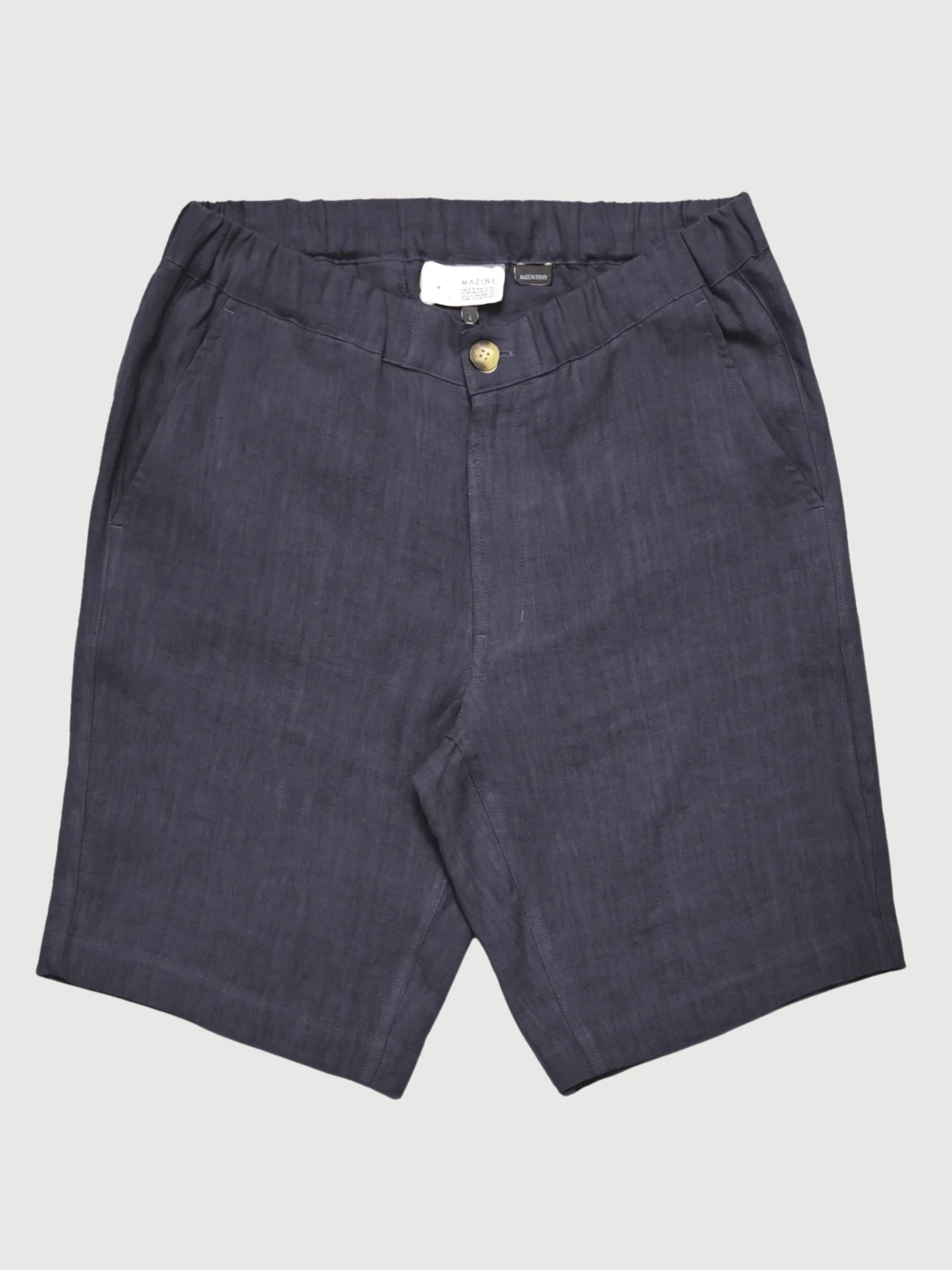 Shorts Regular Linen Man Ink Blue | Mazine