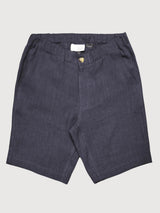 Pantaloncini da uomo in lino, blu inchiostro | Mazine