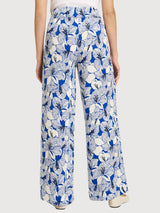 Trouser WideLeg Print Bloom Lapis Lyocell | LANIUS