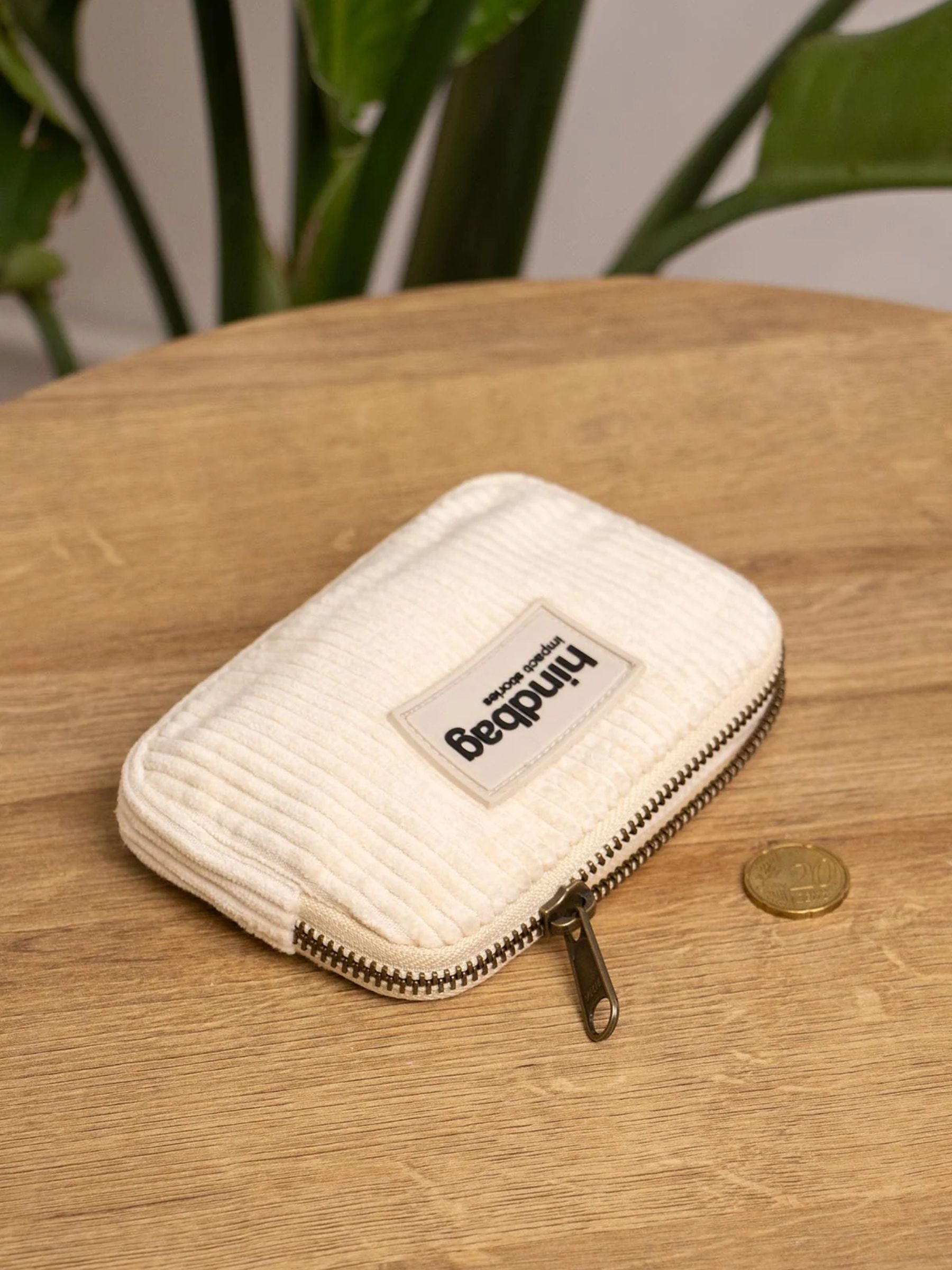 Lili Porte-monnaie Velours Beige | HINDBAG