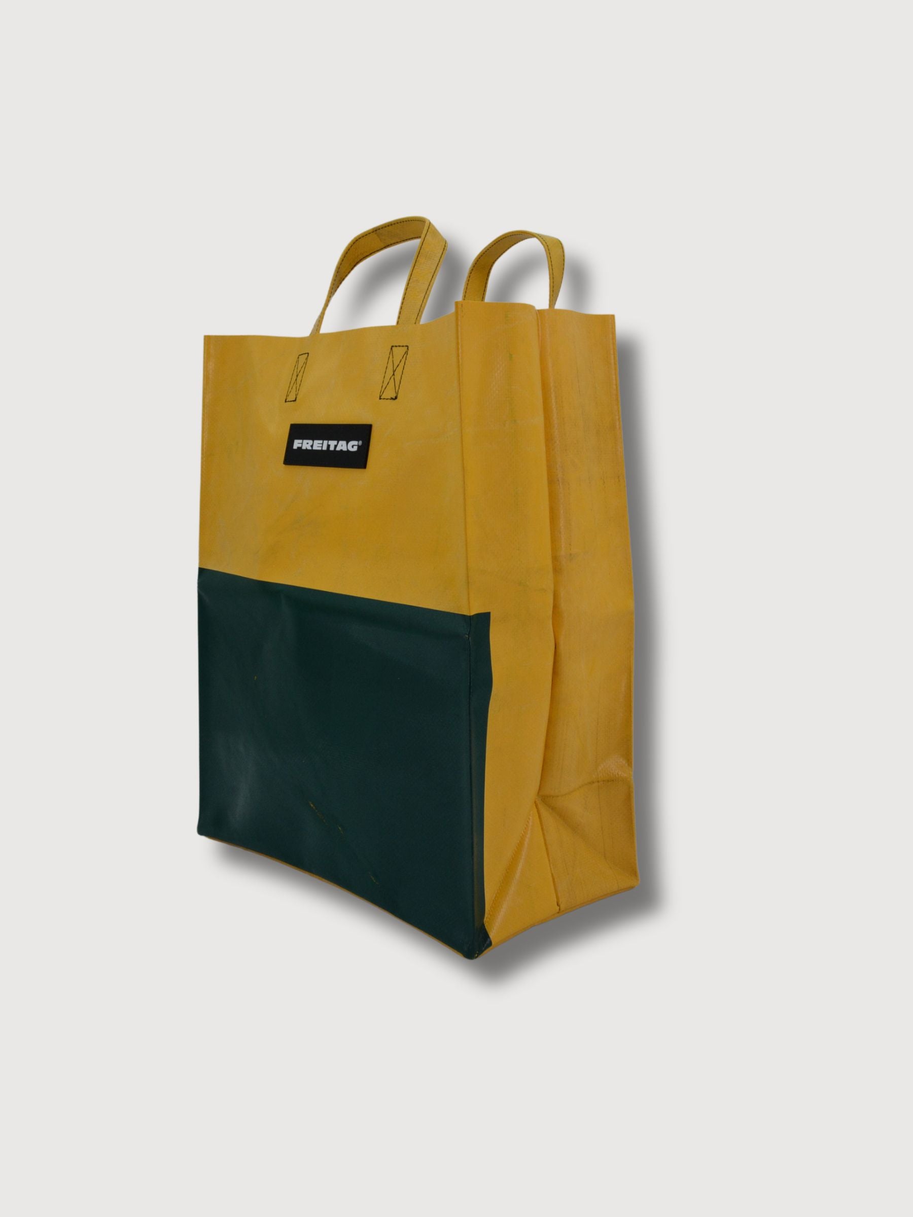 Miami Vice Shoppers Bag Green/Yellow In Used Truck Tarps | Freitag