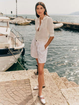 Cardigan ShortSleeve Offwhite Gots Cotton | LANIUS