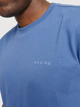 Stampa sul retro della t-shirt in cotone blu indaco/palma | Mazine