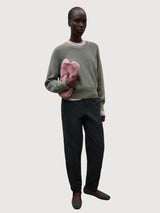 Pullover aus Noni-Strick Damen Salbeigrün Baumwolle | Ecoalf