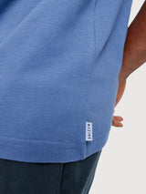 Stampa sul retro della t-shirt in cotone blu indaco/palma | Mazine