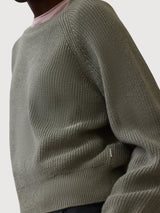 Pullover aus Noni-Strick Damen Salbeigrün Baumwolle | Ecoalf