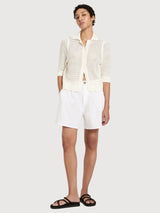 Cardigan ShortSleeve Offwhite Gots Cotton | LANIUS