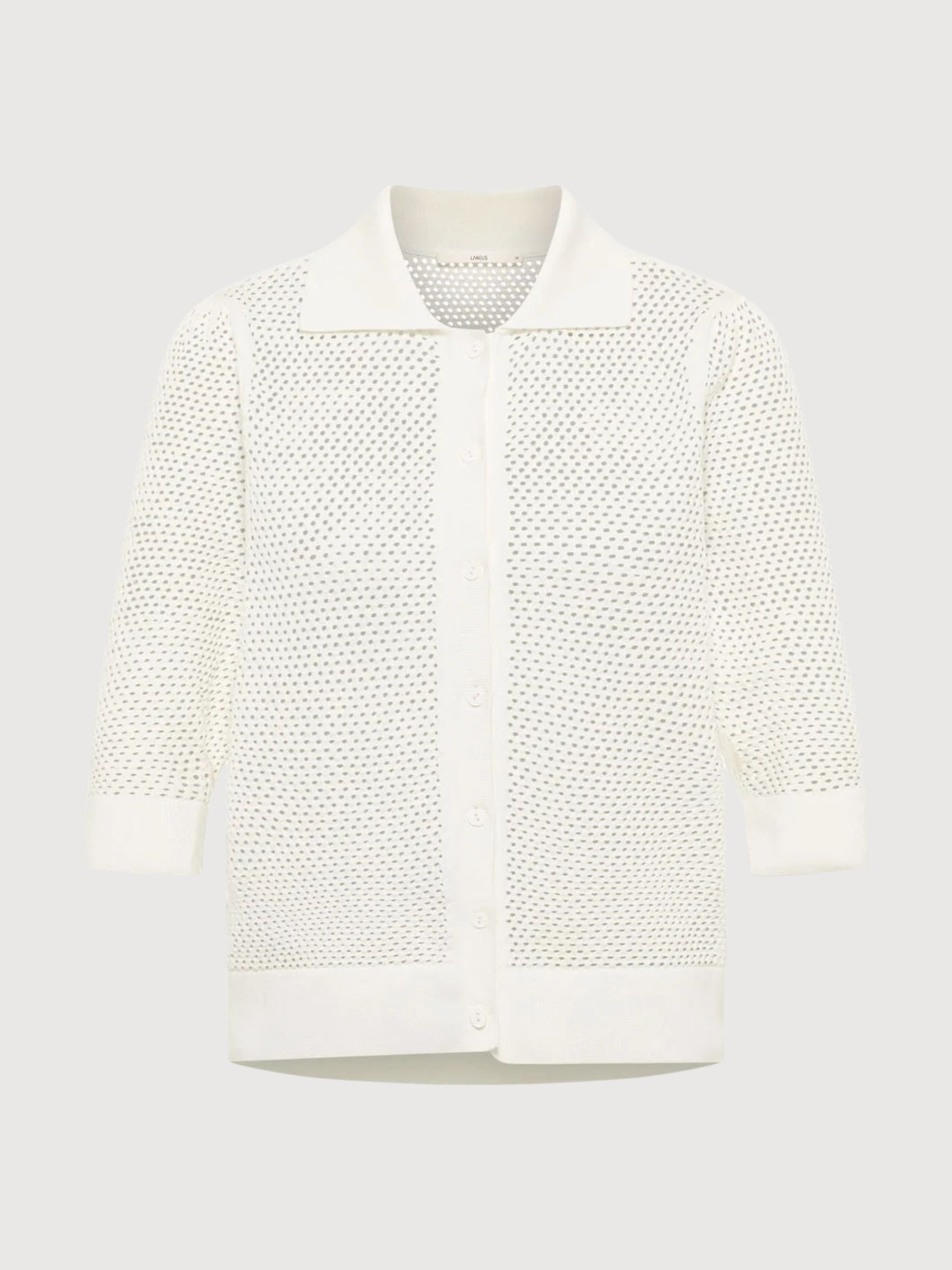 Cardigan ShortSleeve Offwhite Gots Cotton | LANIUS