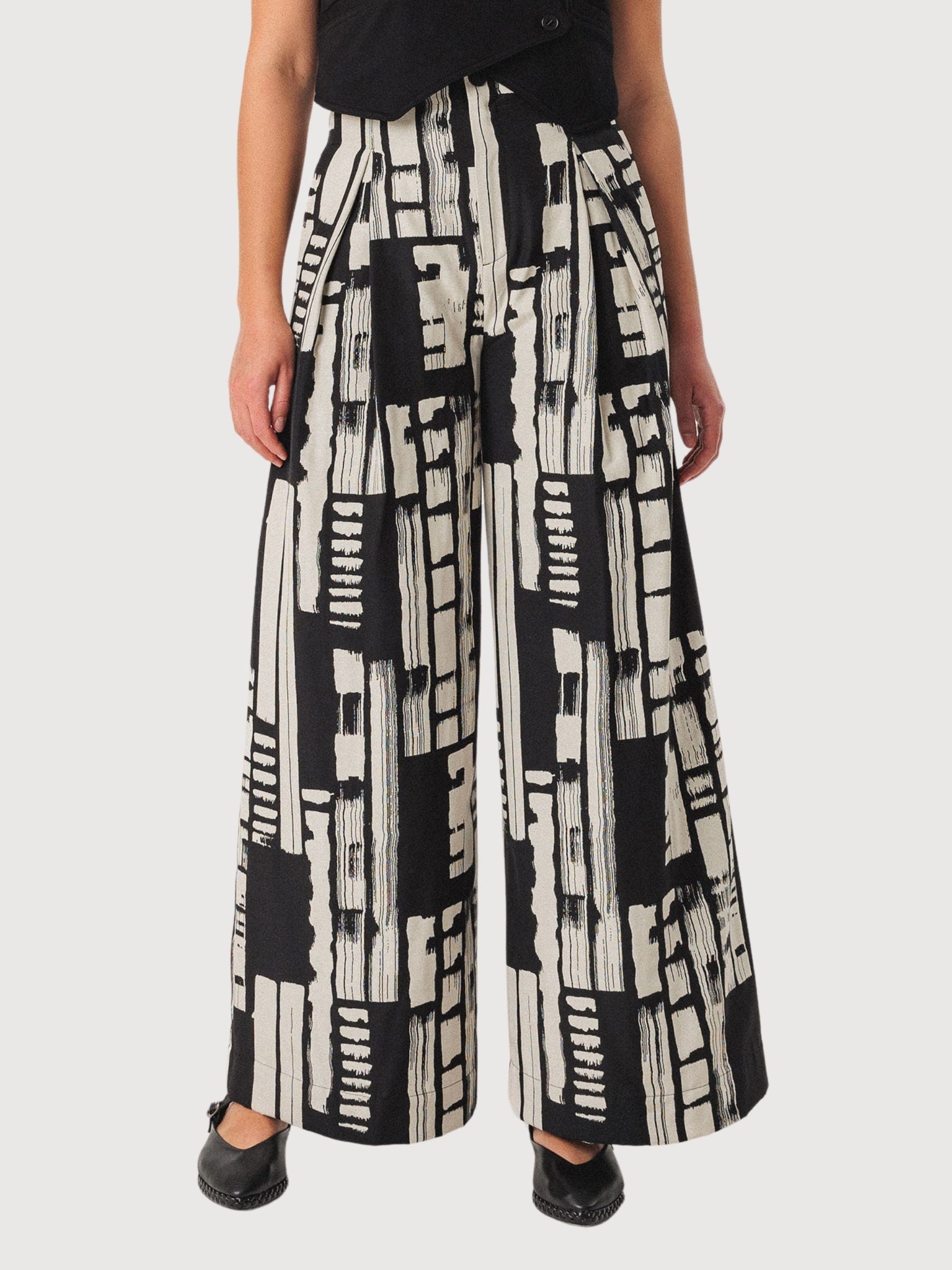 Pantaloni Basabe Nero/Bianco Donna | Skfk