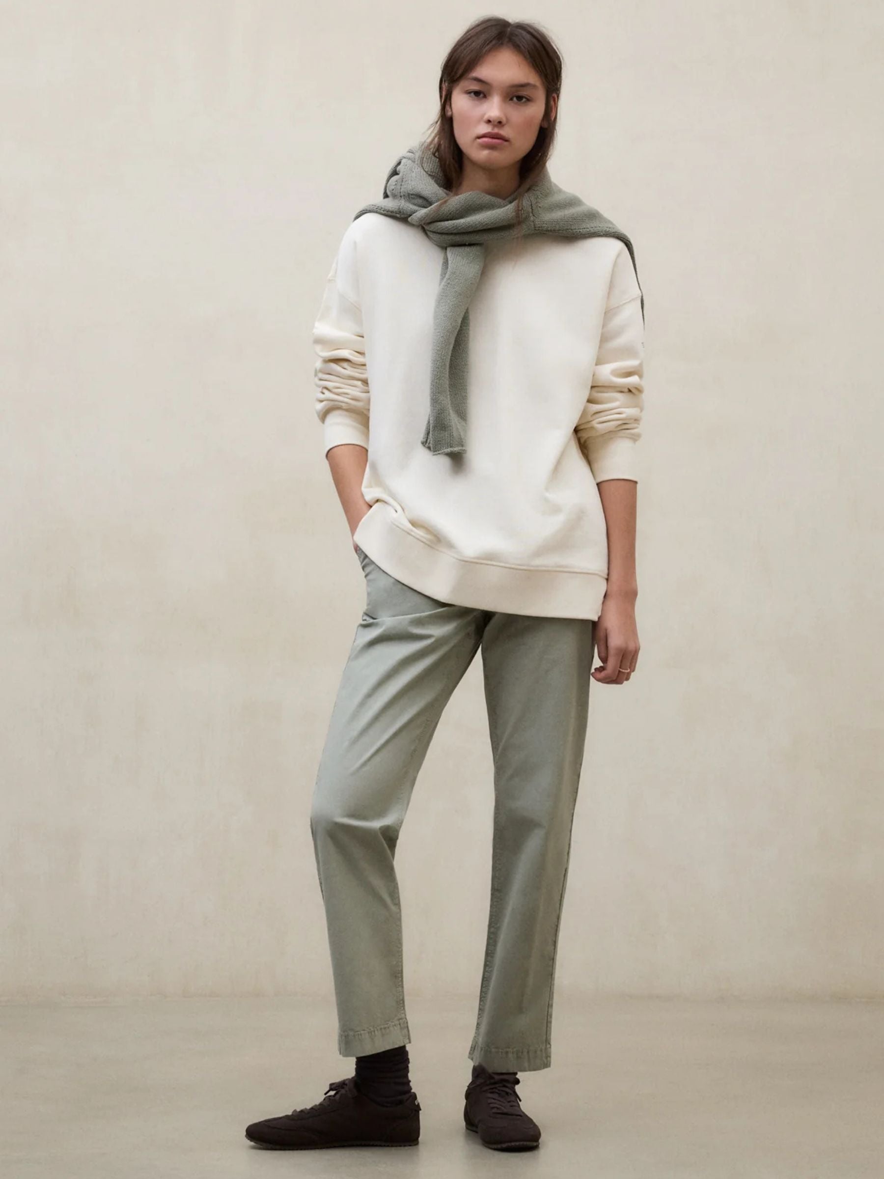 Sweatshirt Storm Woman Ecru Cotton | Ecoalf