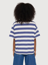 T-shirt a righe audaci da donna blu indaco/bianco sporco | MAZINE