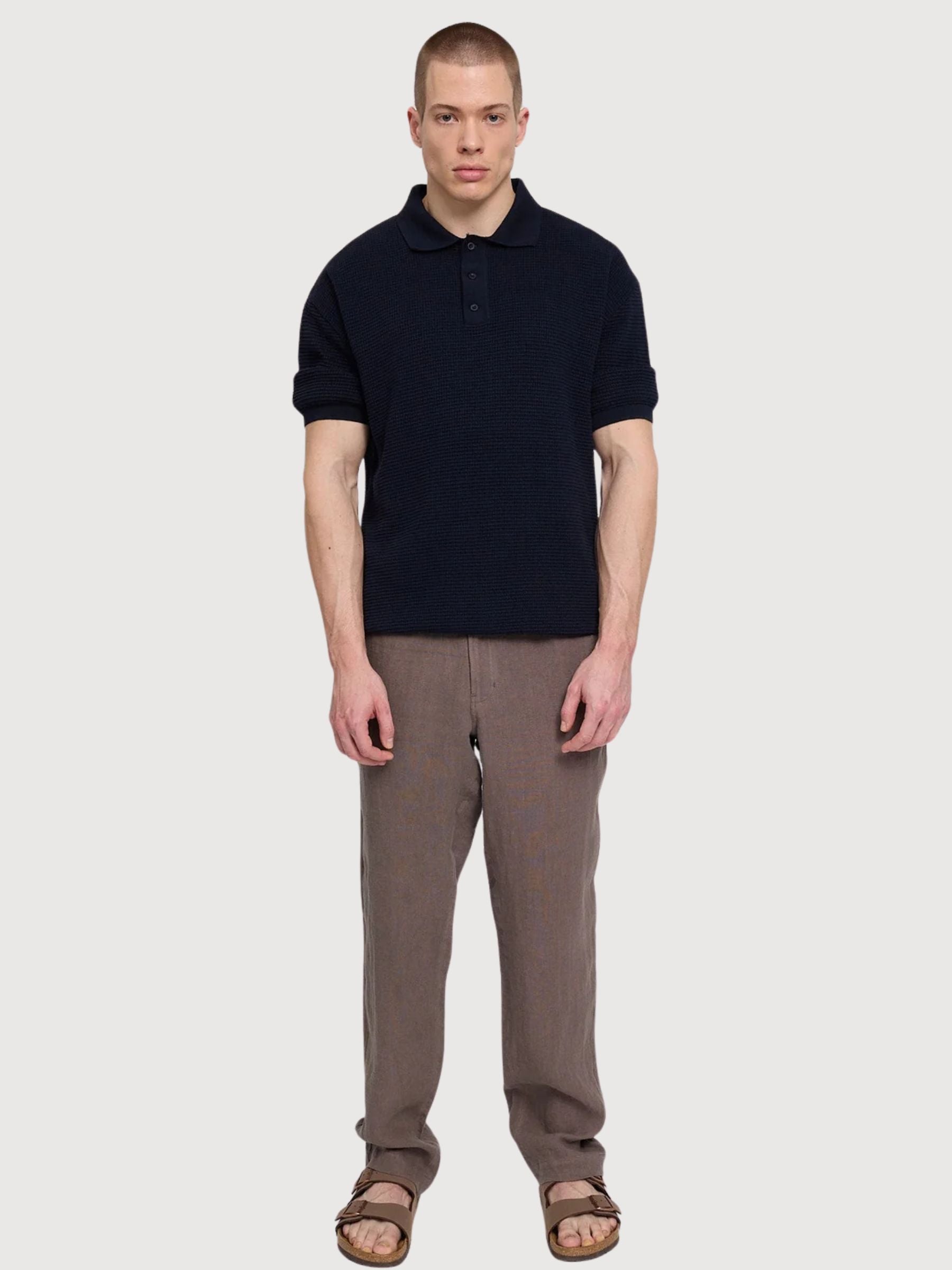 Camicia Nodo Polo Uomo Indaco Gots Cotone | Mazine