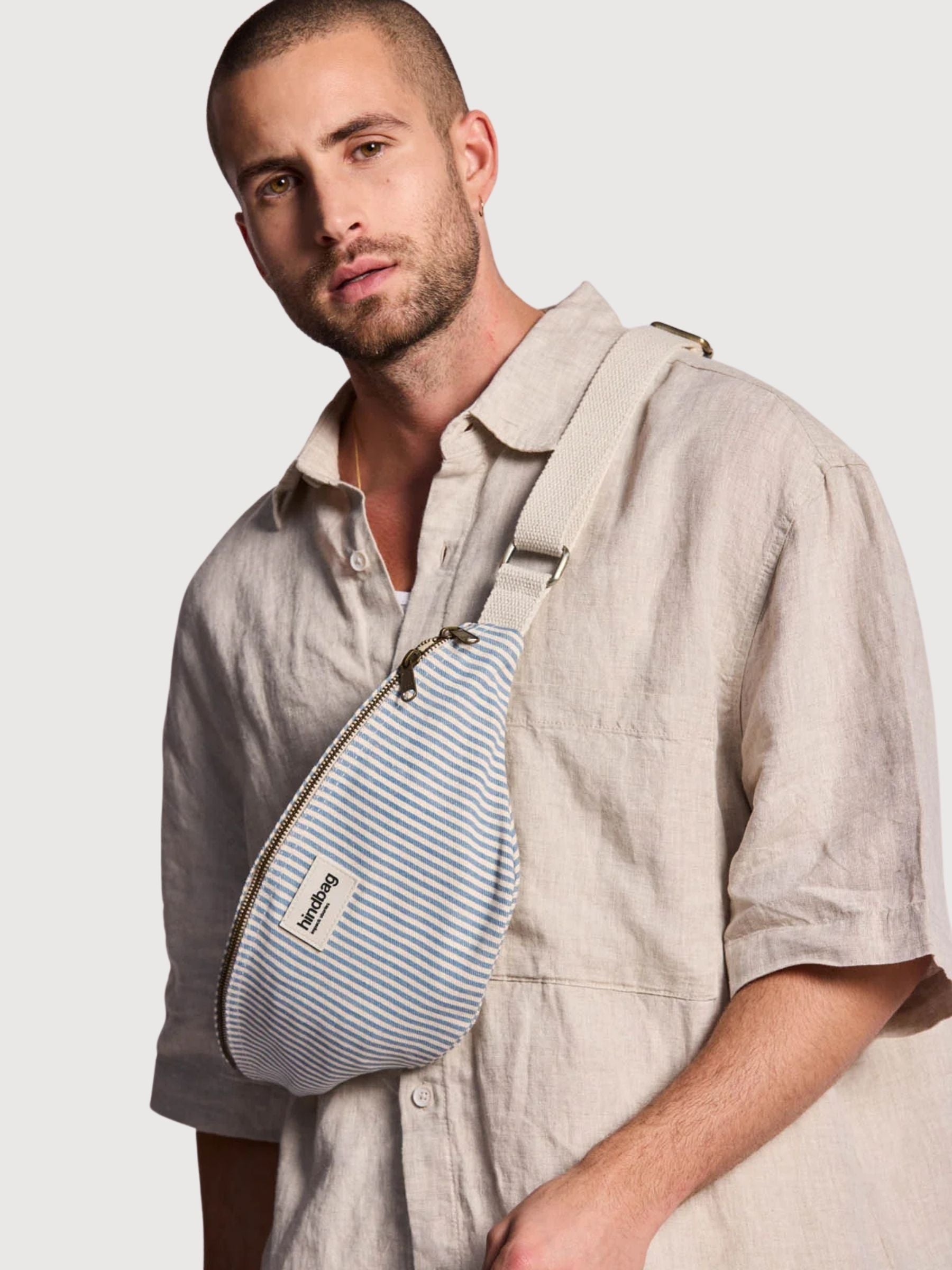 Marsupio Fanny Olivia Righe Blu | Hindbag