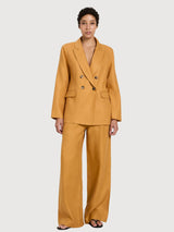 Blazer Gots Dark Honey Linen | LANIUS