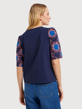 Night Blue Blouse with Embroidery | Lanius