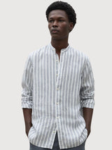 Camicia David Bianco/Blu in Lino | Ecoalf
