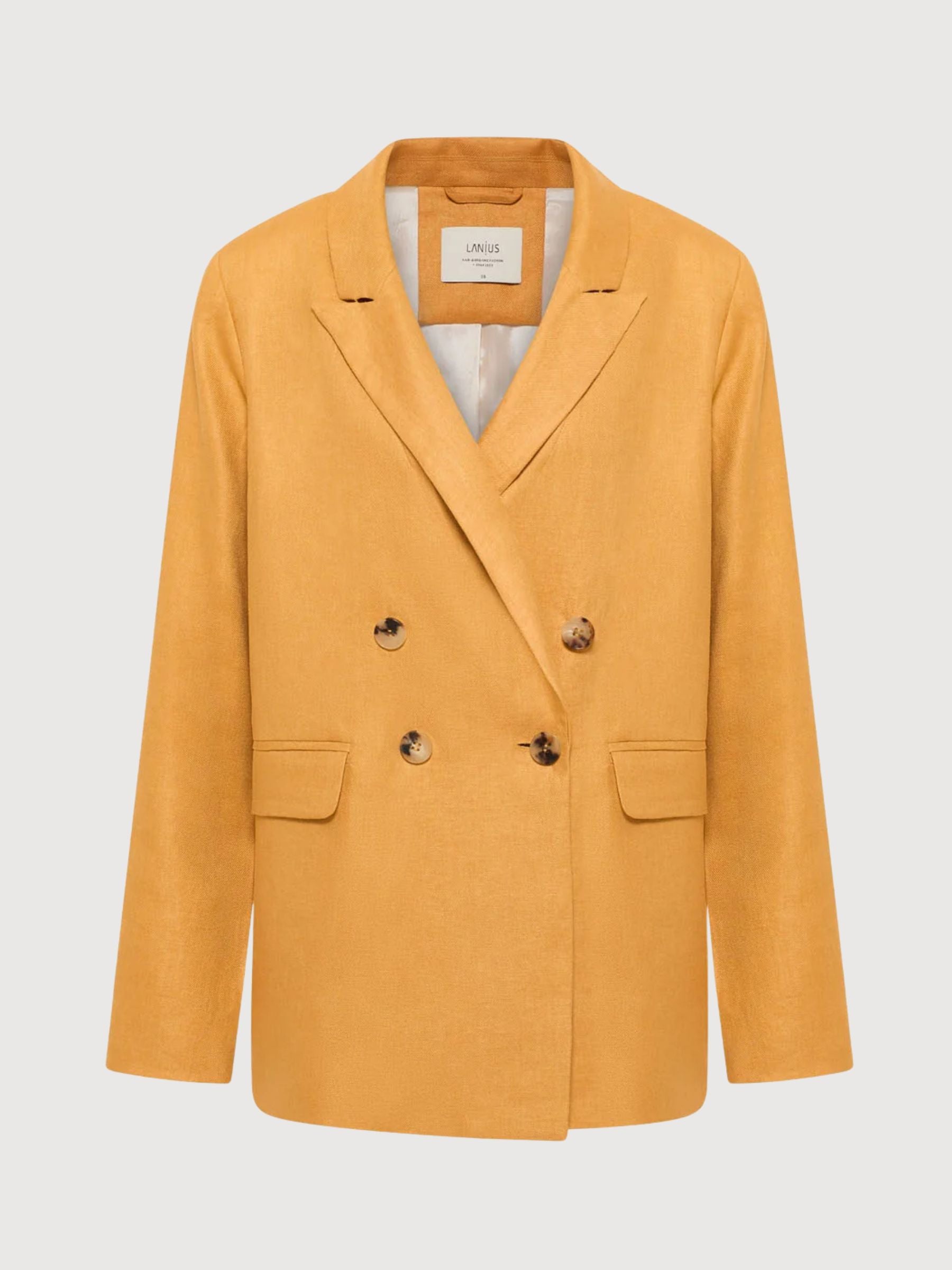 Blazer Gots Dark Honey Linen | LANIUS